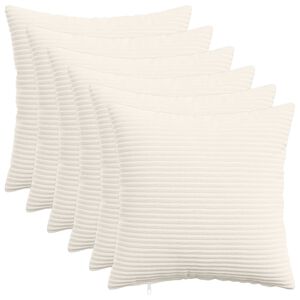vidaXL Funda de almohada 6 pcs HEERLEN Crema 30 x 30 cm pana