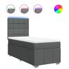 vidaXL Cama box spring con colch&oacute;n tela gris oscuro 90x190 cm