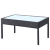 vidaXL Set muebles de jardín 4 piezas y cojines ratán sintético negro