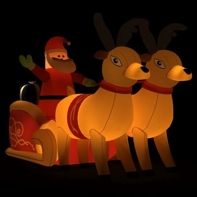 vidaXL Papá Noel y renos de Navidad inflables con LED 130 cm