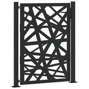 vidaXL Puerta de jard&iacute;n negra 100x125 cm acero dise&ntilde;o ligero