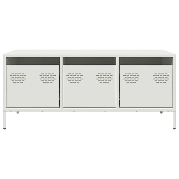 vidaXL Mesa de centro acero laminado en fr&iacute;o blanco 101,5x50x43,5 cm