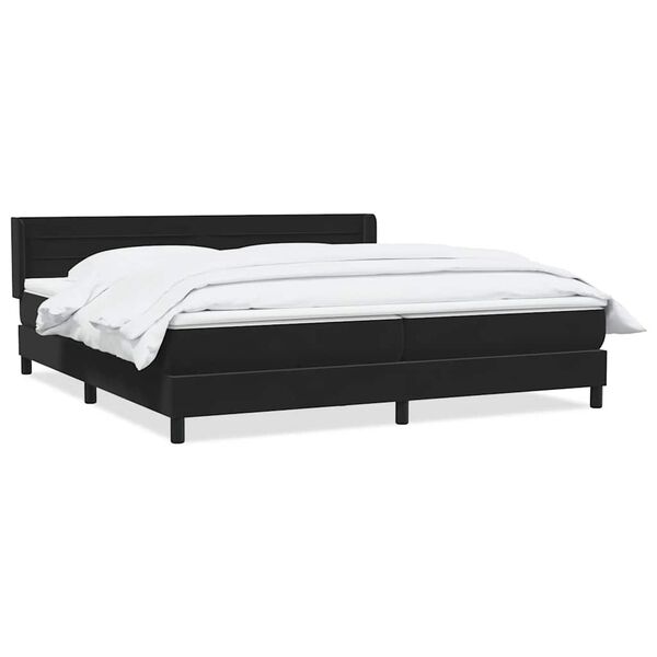 vidaXL Cama box spring con colchón terciopelo negro 200x210 cm