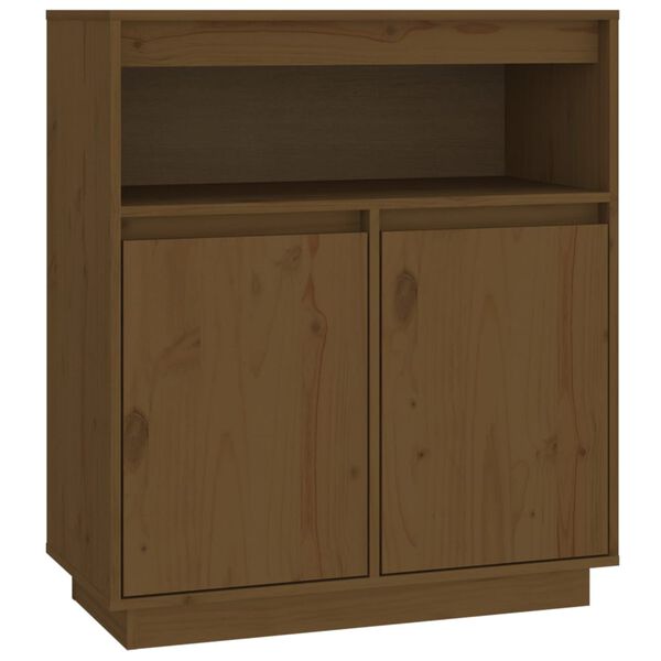 vidaXL Aparador de madera maciza de pino marrón miel 70x34x80 cm