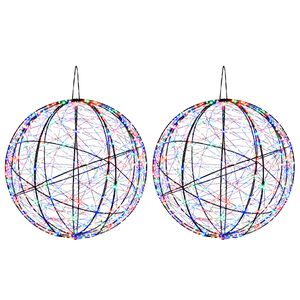 vidaXL Luz de adorno navide&ntilde;o 2 uds. 1900 LED Multicolor &Oslash; 60 x 63 cm