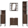 vidaXL Set de muebles de ba&ntilde;o 4 pzas madera contrachapada marr&oacute;n roble