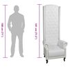 vidaXL Sillón de respaldo alto cuero sintético blanco