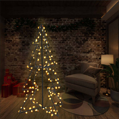 vidaXL Cono de árbol de Navidad 160 LEDs interior y exterior 78x120 cm