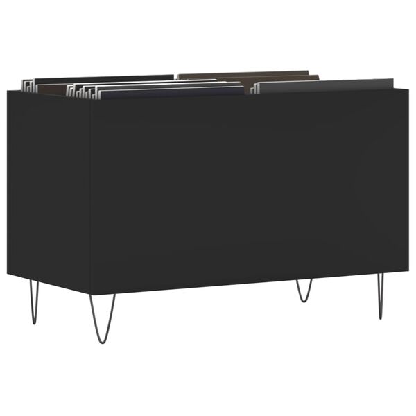 vidaXL Mueble para discos madera contrachapada negro 74,5x38x48 cm