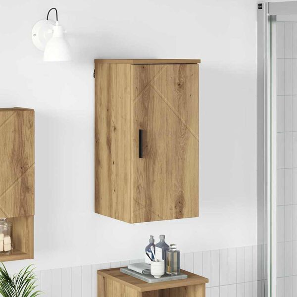 vidaXL Gabinete de Ba&ntilde;o con puerta Roble artesanal 30 x 31,5 x 61 cm