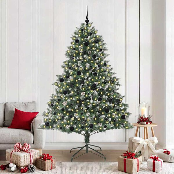 vidaXL &Aacute;rbol de Navidad artificial Verde 210 cm PVC, Pl&aacute;stico y Acero
