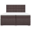 vidaXL Cama box spring con colch&oacute;n tela marr&oacute;n oscuro 200x200 cm