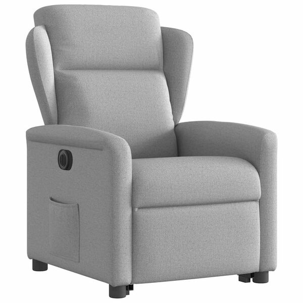vidaXL Sillón eléctrico reclinable elevable de tela gris nube