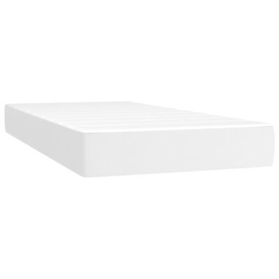 vidaXL Cama box spring con colchón cuero sintético blanco 90x190 cm