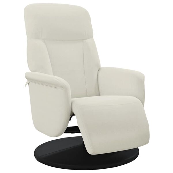 vidaXL Sill&oacute;n reclinable con reposapi&eacute;s terciopelo color crema