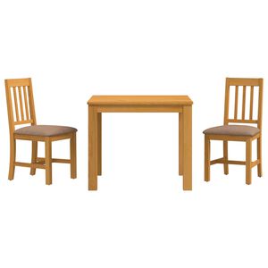 vidaXL Conjunto de comedor 3 uds. Gris Madera de Roble S&oacute;lido