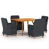 vidaXL Juego de comedor para jard&iacute;n de 5 piezas gris oscuro