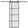 vidaXL Puerta corredera con juego herrajes negro 76x205 cm ESG vidrio