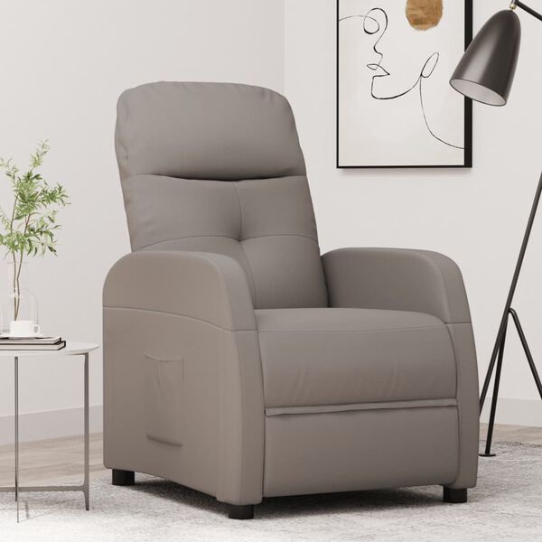 vidaXL Sill&oacute;n reclinable de tela gris taupe