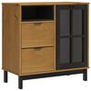 vidaXL Aparador con puerta de vidrio FLAM madera de pino 80x40x80 cm