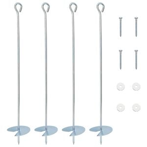 vidaXL Ancla de tierra 4 uds. Metal galvanizado Plateado