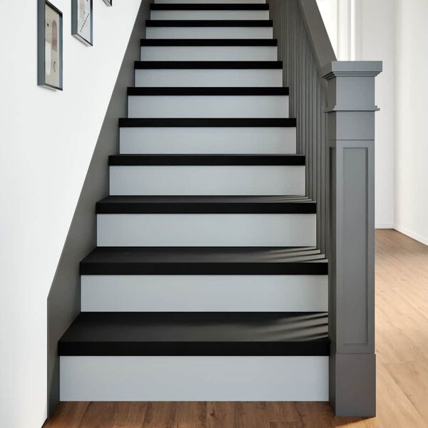 vidaXL Peldaños de escalera 8 uds madera maciza roble marrón oscuro