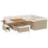 vidaXL Conjunto de sof&aacute;s de jard&iacute;n 12 uds. Beige rat&aacute;n sint&eacute;tico