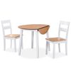 vidaXL Juego de comedor de MDF y madera de caucho 3 piezas blanco