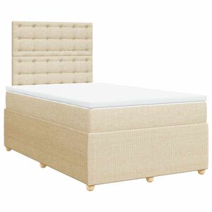 vidaXL Cama box spring con colch&oacute;n tela color crema 120x190 cm