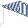 vidaXL Toldo retr&aacute;ctil manual con persiana azul y blanco 4,5x3 m