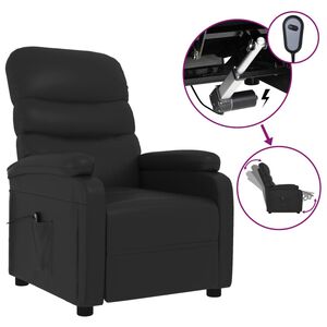vidaXL Sill&oacute;n reclinable el&eacute;ctrico de cuero sint&eacute;tico negro