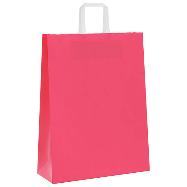 vidaXL Bolsas de papel con asas 50 uds rosa 32x12x42 cm