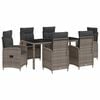 vidaXL Juego de comedor para exteriores 7 uds. rat&aacute;n sint&eacute;tico