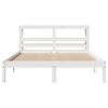 vidaXL Estructura de cama sin colch&oacute;n madera de pino blanco 135x190 cm