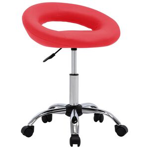 vidaXL Silla de comedor giratoria de cuero sint&eacute;tica roja