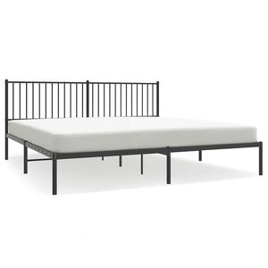 vidaXL Estructura cama sin colch&oacute;n con cabecero metal negro 193x203 cm