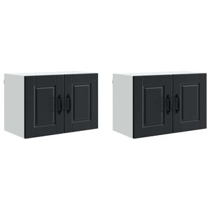 vidaXL Mueble de Cocina con estante 2 pcs Negro 60 x 31 x 40 cm