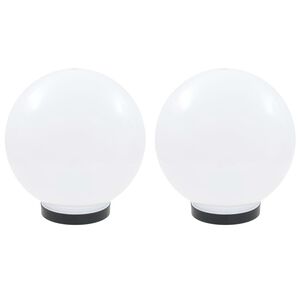 vidaXL Juego de l&aacute;mparas de bola LED 2 piezas esf&eacute;ricas 25 cm PMMA