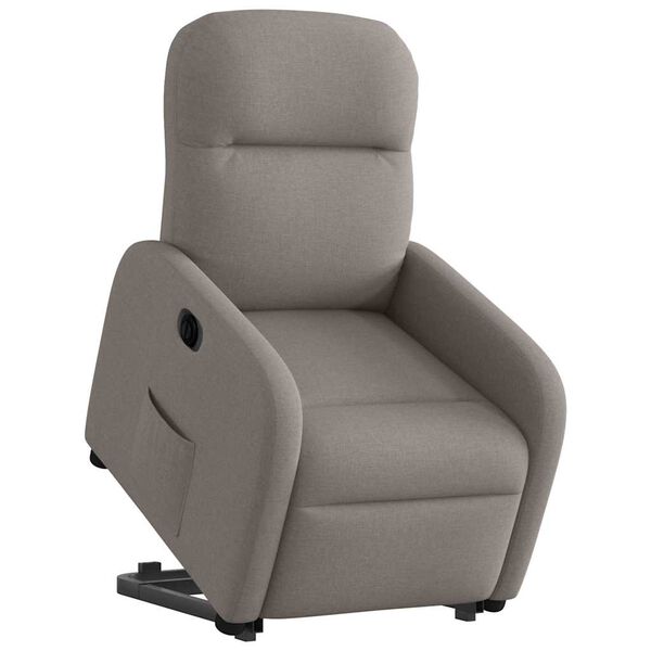 vidaXL Sillón eléctrico reclinable elevable de tela gris taupe