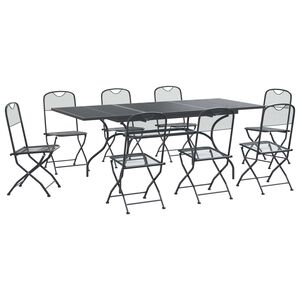 vidaXL Conjunto de Comedor de Jard&iacute;n 9 uds. Gris antracita