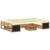 vidaXL Conjunto de sof&aacute;s de exterior 10 uds. Natural y Crema