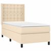 vidaXL Cama box spring con colch&oacute;n tela color crema 90x200 cm