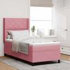 vidaXL Cama tipo Box Spring con colch&oacute;n Rosa 100 x 200 cm Terciopelo