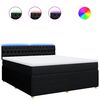 vidaXL Cama box spring con colch&oacute;n tela negro 180x200 cm