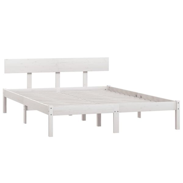 vidaXL Estructura de cama sin colchón madera maciza blanco 160x200 cm