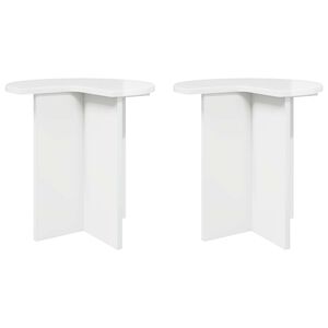 vidaXL Mesa lateral 2 pcs Brillante &Oslash; 39 x 38 cm Madera de Ingenier&iacute;a