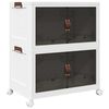 vidaXL Caja de almacenaje apilable con ruedas 2niveles 75 L 64x40x76cm