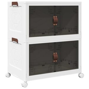 vidaXL Caja de almacenaje apilable con ruedas 2niveles 75 L 64x40x76cm