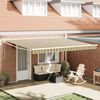 vidaXL Toldo Rayado Verde y amarillo 4,5 x 3 m Poliester y metal