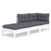 vidaXL Muebles de jard&iacute;n 3 pzas con cojines madera maciza de pino